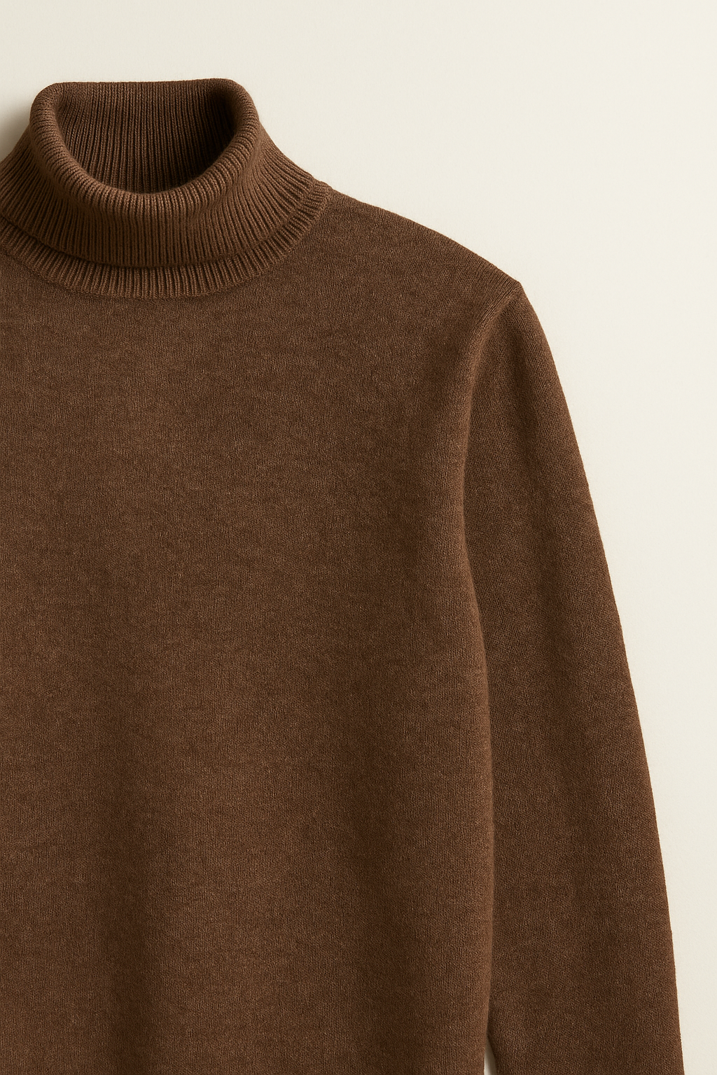 FUEGO Men’s Premium Brown Turtleneck Sweater – Luxury Slim-Fit Winter Essential